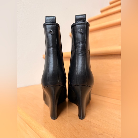 VERONICA BEARD Iluska Black Leather Wedge Chelsea Ankle Boots Size 6.5 - Picture 5 of 13